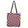 Green Twisted Moving Optical Illusion Tote Bag