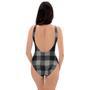 Grey Plaid One Piece Swimsuite