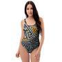 Grunge Geometric Triangle One Piece Swimsuite