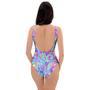 Holographic Floral Psychedelic One Piece Swimsuite