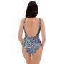 Holographic Snakeskin Print One Piece Swimsuite