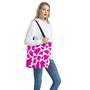 Hot Pink And White Cow Print Tote Bag