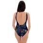 Island Palm Tree Hawaiian Print One Piece Swimsuite