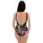 Janpanese Floral Dragon Print One Piece Swimsuite