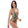 Jungle Hippie Psychedelic Trippy One Piece Swimsuite