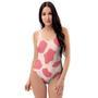 Light Pink Cow Print One Piece Swimsuite