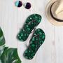 Malachite Pattern Flip Flops