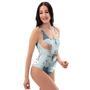 Meow Meow Cat Print One Piece Swimsuite