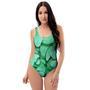 Mint Green Butterfly Print One Piece Swimsuite