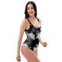 Monochrome Rose Floral One Piece Swimsuite