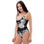 Monochrome Rose Floral One Piece Swimsuite