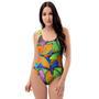 Multicolor Butterfly Print One Piece Swimsuite