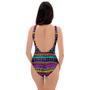 Multicolor Native Aztec Abstract Geometric One Piece Swimsuite