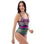 Multicolor Native Aztec Doodle Abstract One Piece Swimsuite