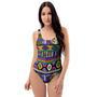 Multicolor Native Aztec Doodle Element One Piece Swimsuite