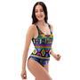 Multicolor Native Aztec Doodle Element One Piece Swimsuite