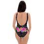 Multicolor Roses Ethnic Tribal Aztec One Piece Swimsuite