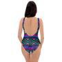 Neon Color Indian Aztec Trippy One Piece Swimsuite