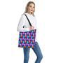 Neon Edm Zig Zag Pineapple Pattern Print Tote Bag