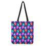 Neon Edm Zig Zag Pineapple Pattern Print Tote Bag