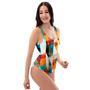 Neon Geometric One Piece Swimsuite