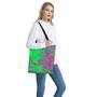 Neon Green Pink Psychedelic Trippy Print Tote Bag