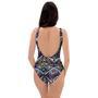 Neon Indian Aztec Triangles Abstract Geometric Art One Piece Swimsuite