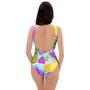 Neon Mix Fruit Pineapple Hawaiian Print One Piece Swimsuite