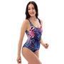 Neon Palm Leaf Hawaiian Print One Piece Swimsuite