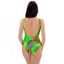 Neon Pineapple Hawaiian Print One Piece Swimsuite