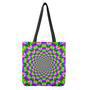 Neon Psychedelic Optical Illusion Tote Bag