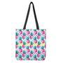 Neon Zig Zag Pineapple Pattern Print Tote Bag