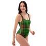 Newfoundland Tartan Green Plaid One Piece Swimsuite