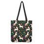 Night Floral Unicorn Pattern Print Tote Bag