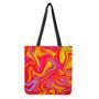 Orange Psychedelic Liquid Trippy Print Tote Bag