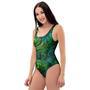 Palm Leaf Tropical Print One Piece Swimsuite