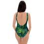 Palm Leaf Tropical Print One Piece Swimsuite