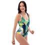 Patchwork Tropical Toucan Print One Piece Swimsuite