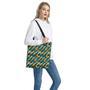 Pineapple Striped Pattern Print Tote Bag