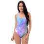 Pink And Blue Galaxy Space One Piece Swimsuite