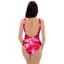 Pink Camo Print One Piece Swimsuite