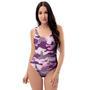 Pink Camouflage Print One Piece Swimsuite