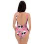 Pink Cat Print One Piece Swimsuite