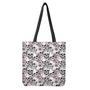 Pink Flowers Skull Pattern Print Tote Bag