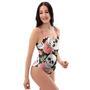 Pink Peony Skull One Piece Swimsuite