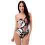 Pink Peony Skull One Piece Swimsuite