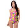 Pink Pineapple Print One Piece Swimsuite