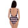 Pink Plaid One Piece Swimsuite