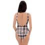 Pink Plaid Tartan One Piece Swimsuite