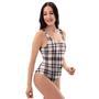 Pink Plaid Tartan One Piece Swimsuite